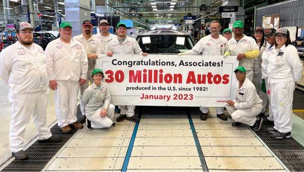 Congratulations Associates, 30 Million Autos produced un the US since 1982! January 2023