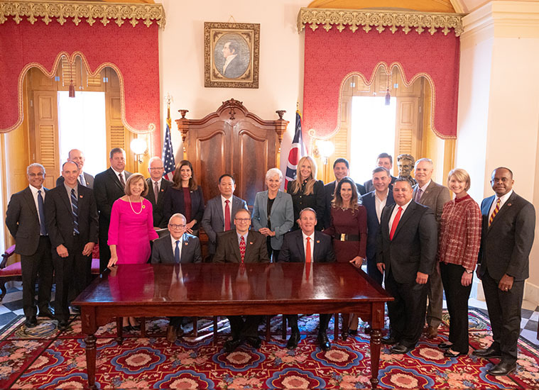 Honda leadership joins with Ohio Governor Mike DeWine and state leaders to announce two major investments in Ohio that will pave the way for Honda to produce electric vehicles in the state.